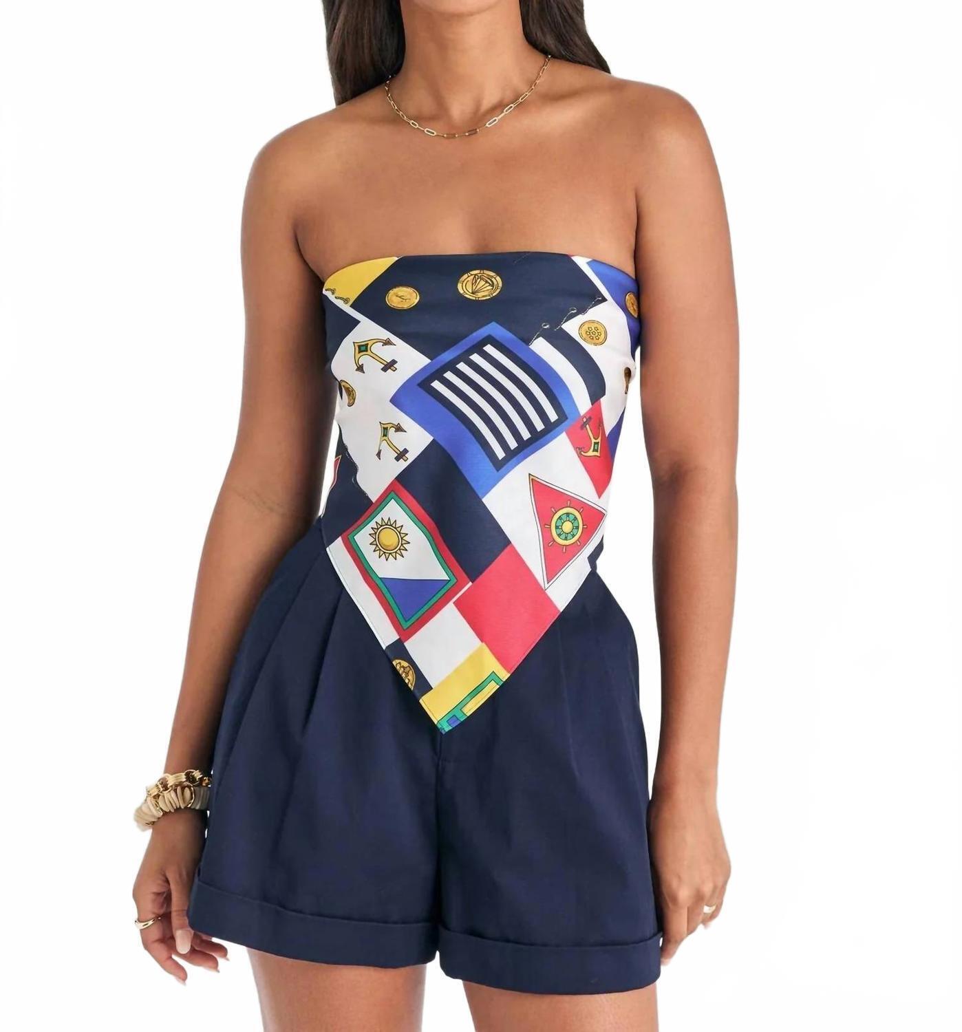 New Ser.O.Ya Hark Satin Top In Regatta